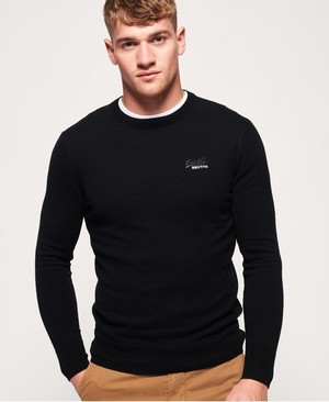 Superdry Orange Label Crew Neck Férfi Ugró Fekete | EJXWF9173